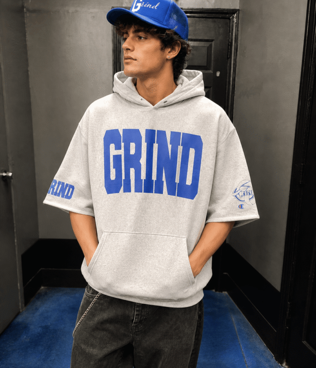 Grind Street Essential Hoodie – Grey/Blue